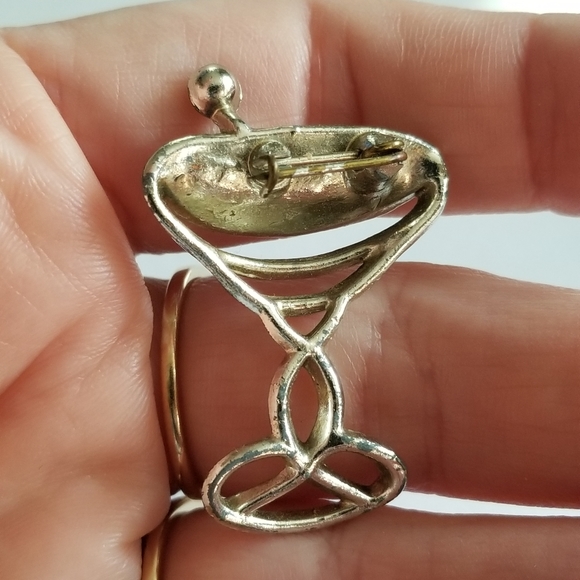 Relisted - Vintage martini brooch pin colorful rhinestones drink - Picture 9 of 10